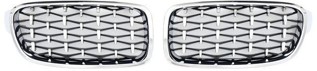 BMW 3-serie F30/F31 2012–2019 Nyregrill Diamond Silver (kromkant) foto 2