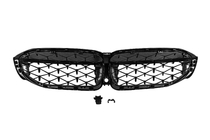 BMW 3-serie G20/G21 2018– Kidney-grill Diamond Black (2018-2022, sort kant) Med kameraholder foto 6