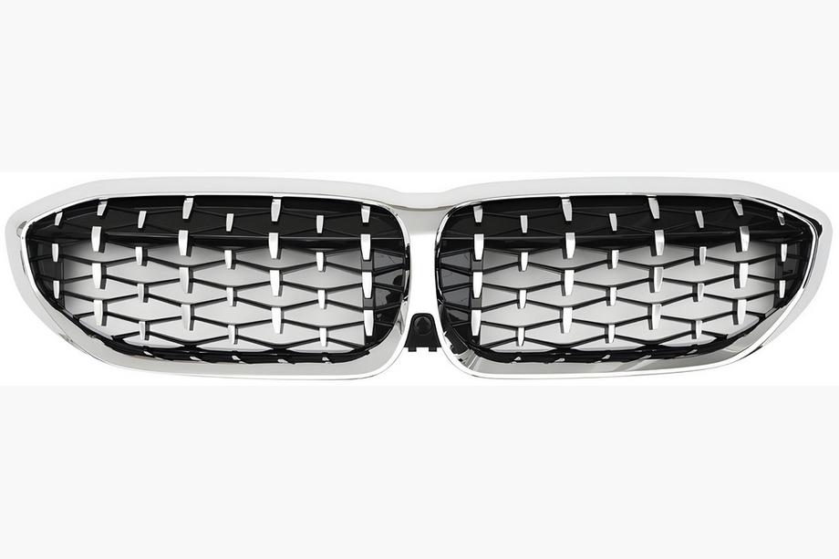 BMW 3-serie G20/G21 2018– Kidney-grill Diamond Silver (2018-2022, kromliste) Foto 2