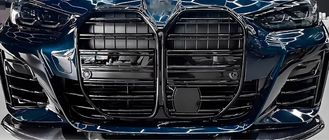 BMW 4-serie G22/23/26 2020– M-Look nyregrill (til G26, blank sort) foto 3