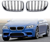 BMW 5-serie F10/F11 2010–2016 M-Look nyregriller (sort højglans med kromkant) foto 2