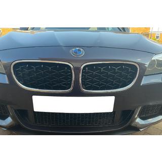 Nyregrill Diamond Black (kromkant) BMW 5-serie F10/F11 2010–2016 foto 1