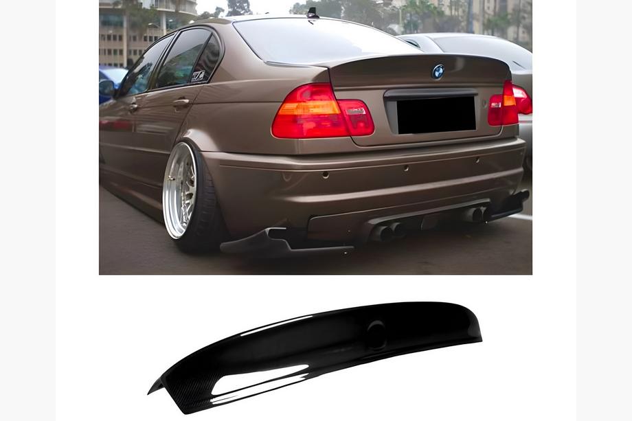 BMW 3-serie E46 1998–2006 CSL-style V1 spoiler (til SD, blank sort) Image