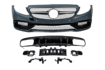 Mercedes C-klasse W205 2014–2021 Bodykit med diffuser til Coupe (AMG C63-designs 2014-2018) foto 1