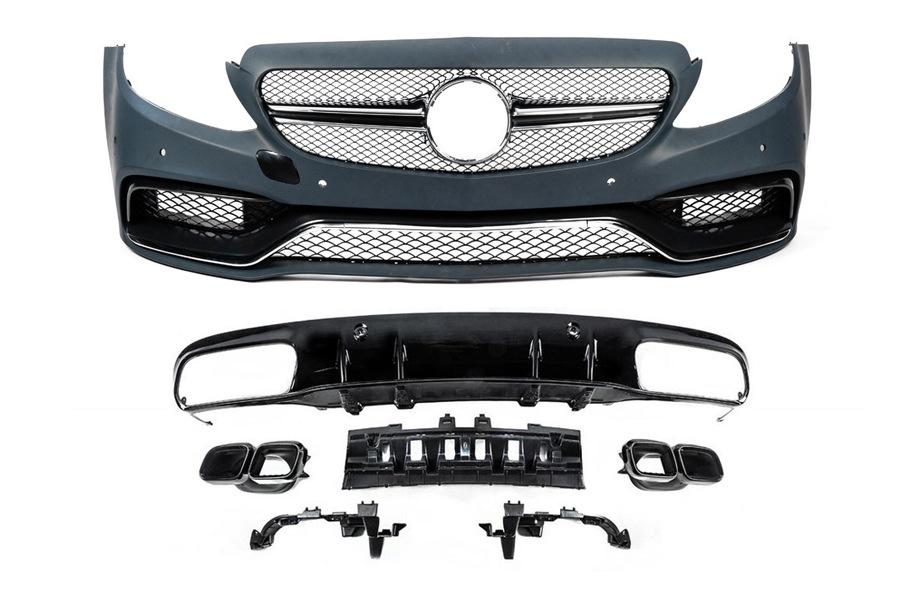 Mercedes C-klasse W205 2014–2021 Bodykit med diffuser til Coupe (AMG C63-designs 2014-2018) Image