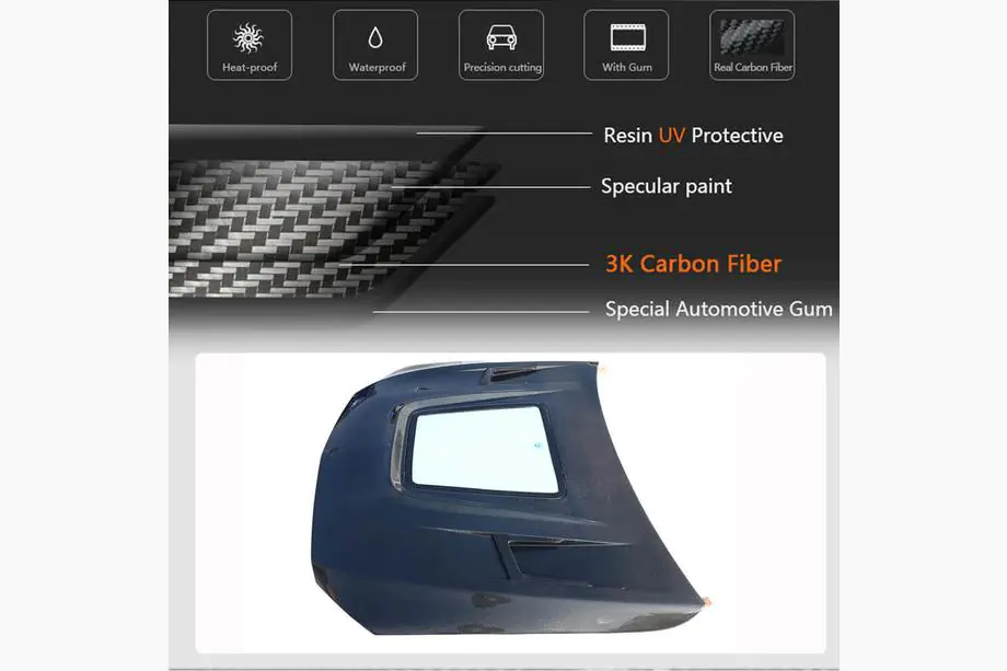 Mercedes C-klasse W205 2014–2021 Motorhjelm V1 (Carbon) Foto 3