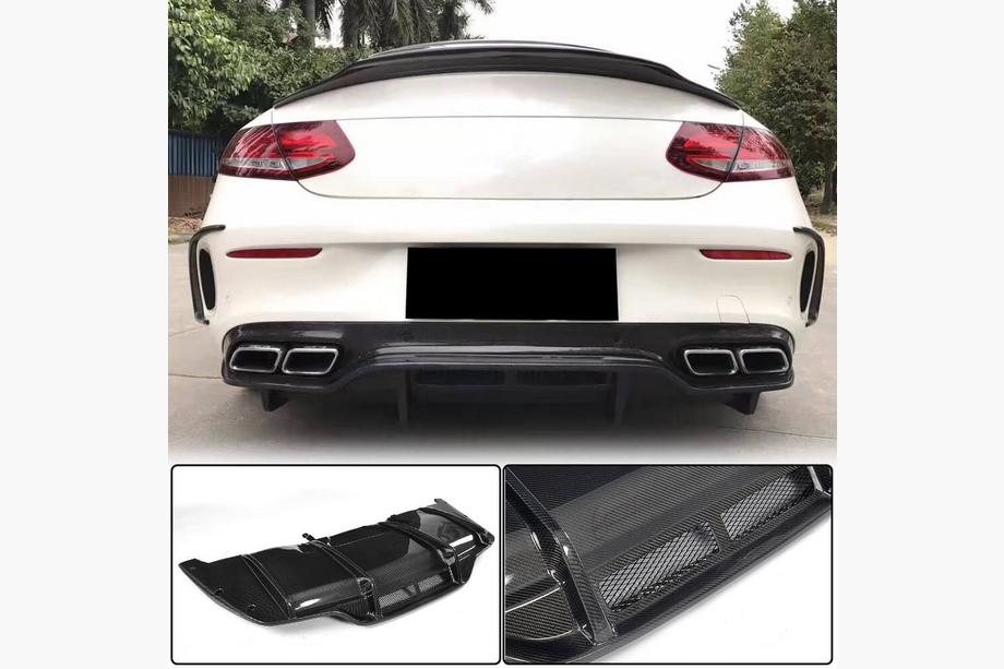 Mercedes C-klasse W205 2014–2021 Bagdiffusor V2 (til C63 AMG Coupé/Cabriolet 2015-2019, carbon) Image