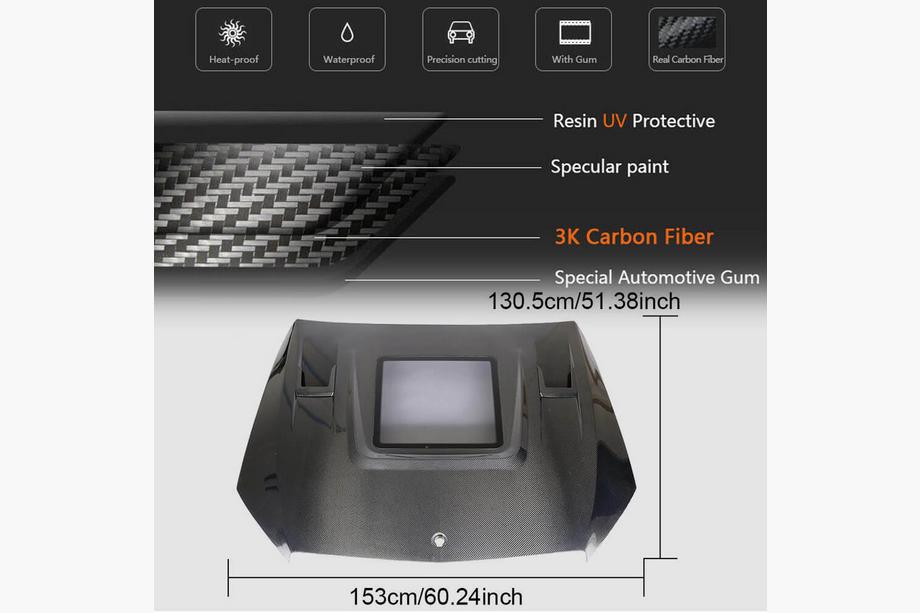 Mercedes C-klasse W205 2014–2021 Motorhjelm V2 (kulfiber) Foto 5