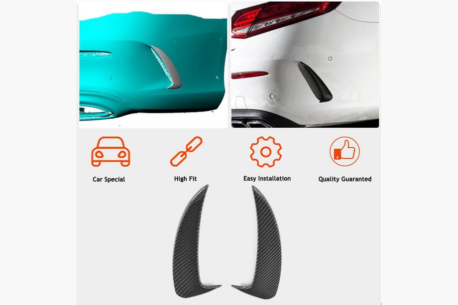 Mercedes C-klasse W205 2014–2021 Bagkofanger diffuser-indsats V1 (til Coupé/Cabriolet Base/AMG-Line/C43 AMG 2015-2019, carbon) Foto 2