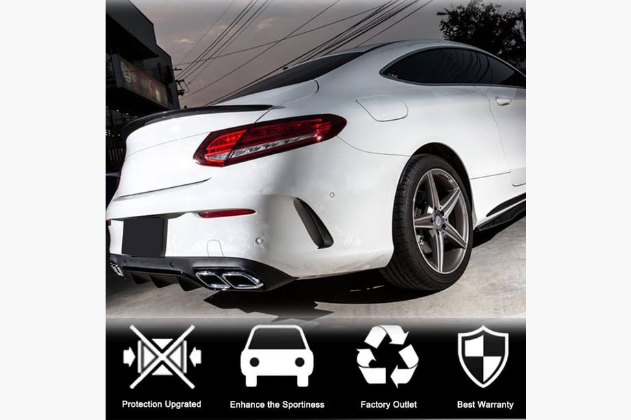 Mercedes C-klasse W205 2014–2021 Bagkofanger diffuser-indsats V1 (til Coupé/Cabriolet Base/AMG-Line/C43 AMG 2015-2019, carbon) Foto 3