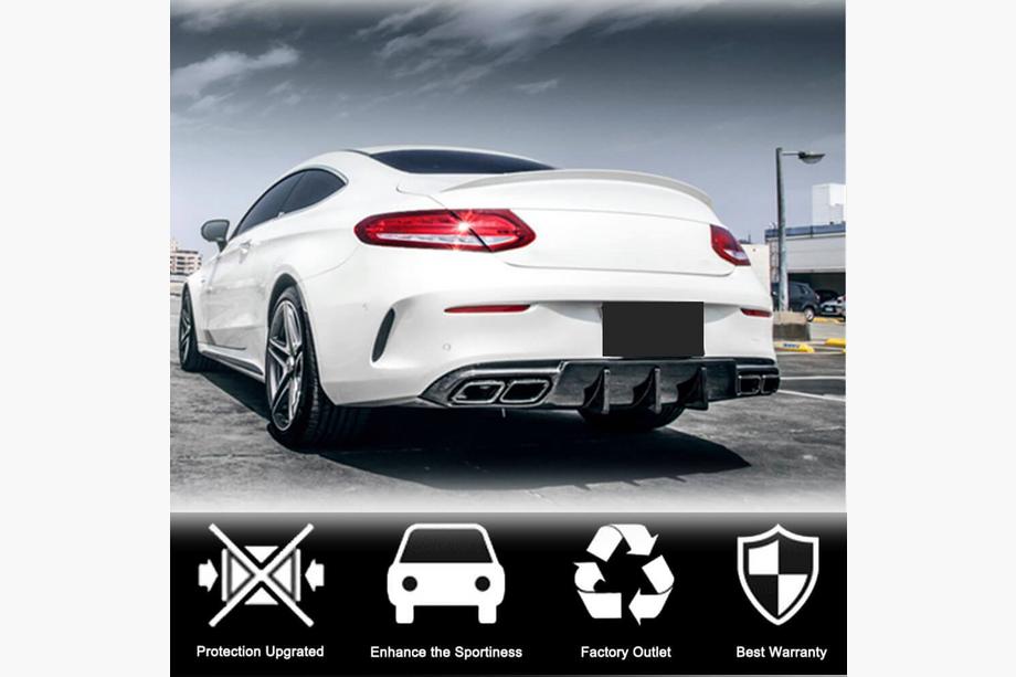 Mercedes C-klasse W205 2014–2021 Bagkofangerdiffuser V1 (til coupé/cabriolet C63 AMG 2015-2019, kulfiber) Foto 3