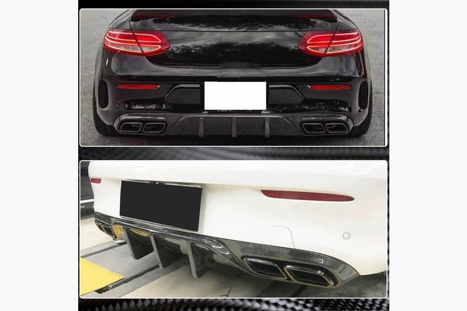 Mercedes C-klasse W205 2014–2021 Bagkofangerdiffuser V1 (til coupé/cabriolet C63 AMG 2015-2019, kulfiber) Foto 4