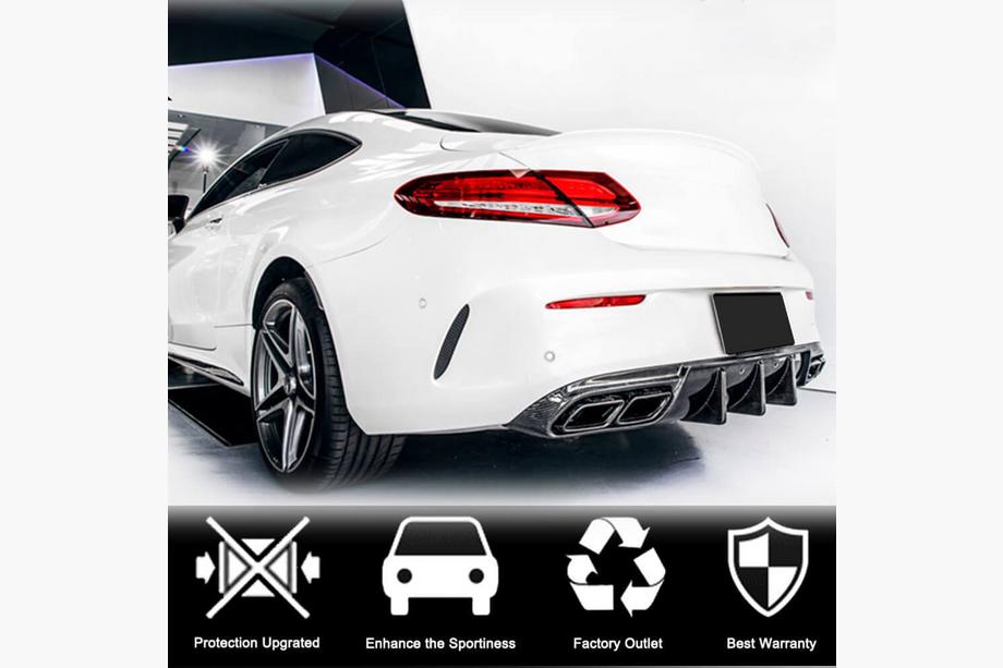 Mercedes C-klasse W205 2014–2021 Bagkofangerdiffuser V1 (til coupé/cabriolet C63 AMG 2015-2019, kulfiber) Foto 6