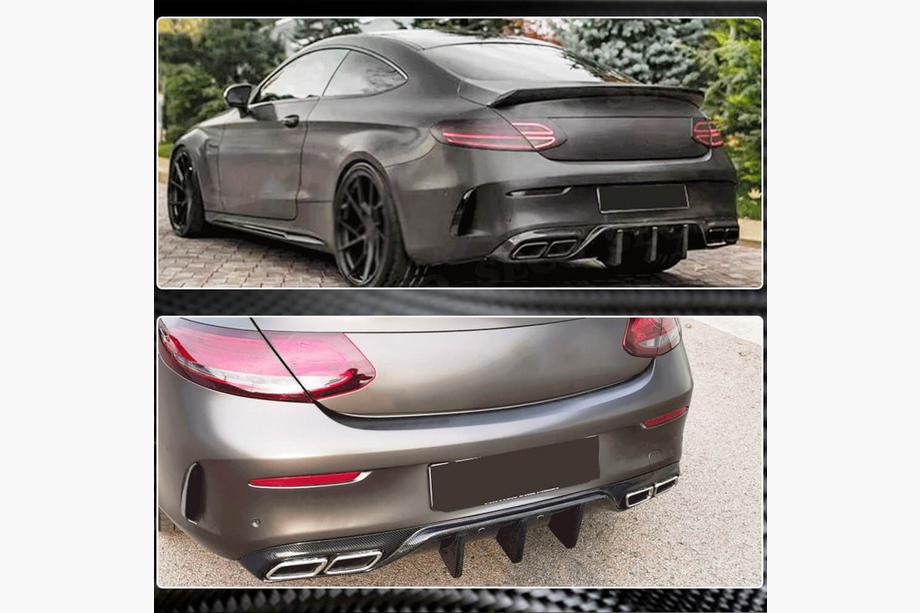 Mercedes C-klasse W205 2014–2021 Bagkofangerdiffuser V1 (til coupé/cabriolet C63 AMG 2015-2019, kulfiber) Foto 7