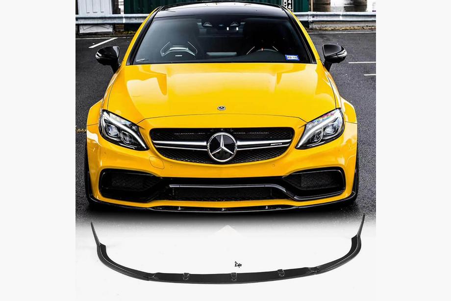 Mercedes C-klasse W205 2014–2021 Front bumper-læbe Lip V1 (til coupé/cabriolet C63 AMG 2015-2019, carbon) Image