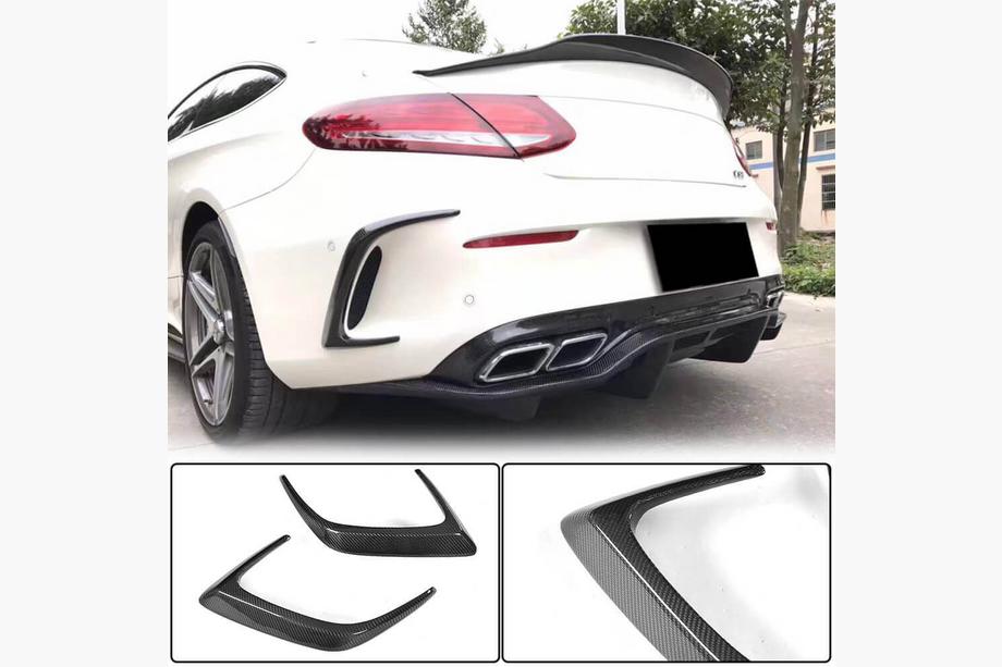 Mercedes C-klasse W205 2014–2021 Kulfiber bagkofanger-cover (til coupé/cabriolet C63 AMG 2015-2019) Foto 1
