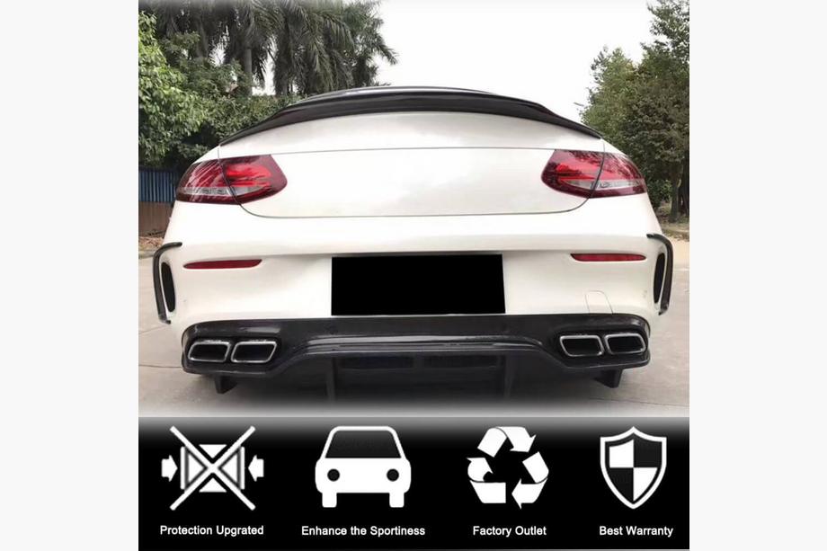 Mercedes C-klasse W205 2014–2021 Kulfiber bagkofanger-cover (til coupé/cabriolet C63 AMG 2015-2019) Foto 2