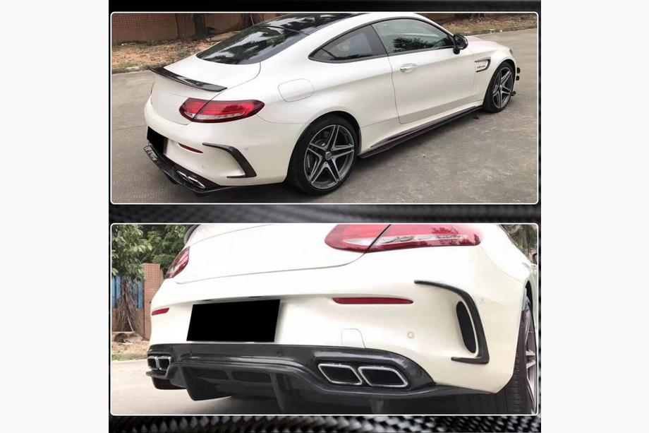 Mercedes C-klasse W205 2014–2021 Kulfiber bagkofanger-cover (til coupé/cabriolet C63 AMG 2015-2019) Foto 3