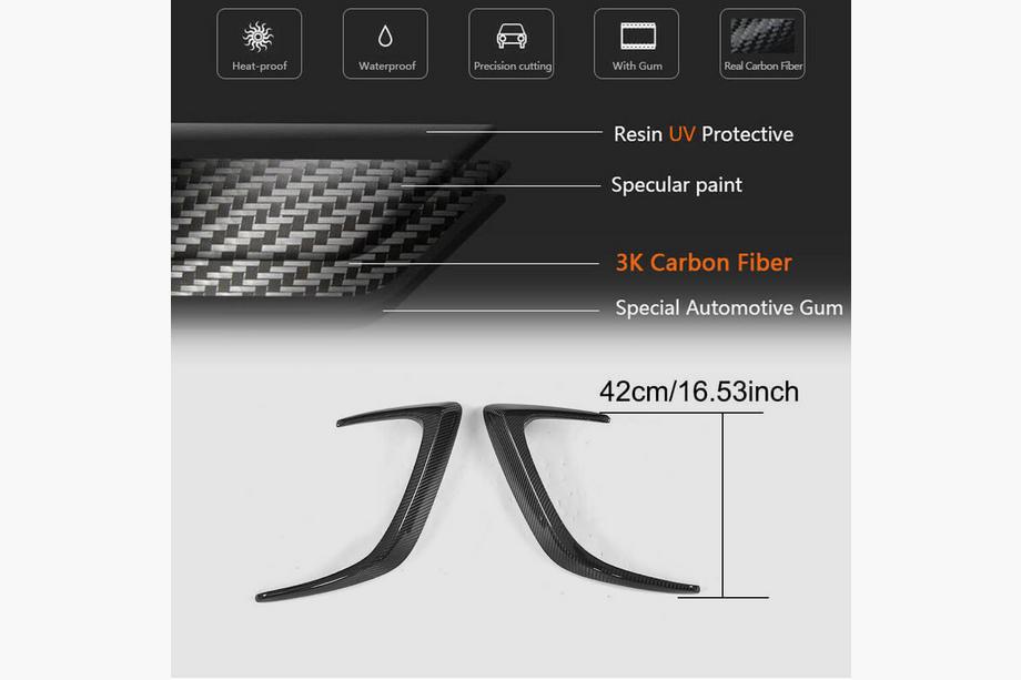 Mercedes C-klasse W205 2014–2021 Kulfiber bagkofanger-cover (til coupé/cabriolet C63 AMG 2015-2019) Foto 5