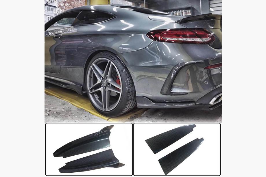 Mercedes C-klasse W205 2014–2021 Bagkofanger diffuser-indsatser V2 (til coupé/cabriolet AMG-Line / C43 AMG 2015-2019, carbon) Image