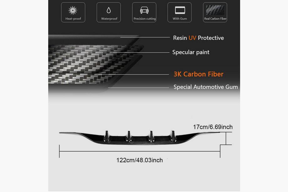 Mercedes C-klasse W205 2014–2021 Bagkofangerdiffuser (til coupé/cabriolet AMG-Line / C43 AMG 2015-2019, carbon) Foto 6