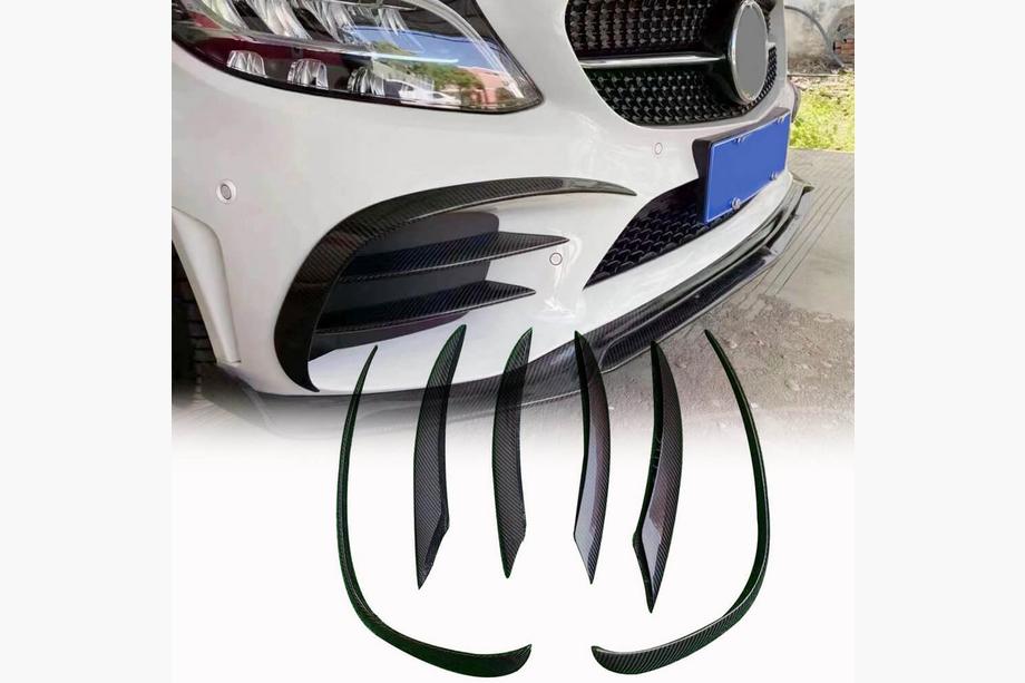 Mercedes C-klasse W205 2014–2021 Frontspoilerlæbe til forkofanger (til SD AMG-Line 2015-2019, carbon) Image