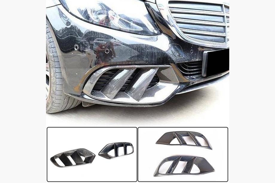 Mercedes C-klasse W205 2014–2021 Kulfiber tågelygte-dæksler (til SD Base 2015-2019, Carbon) Foto 1