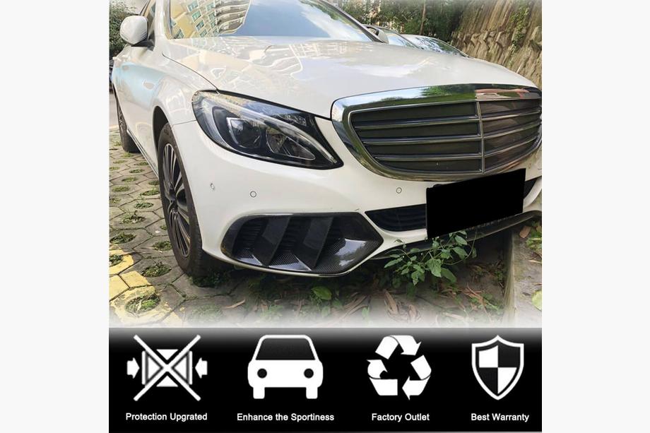 Mercedes C-klasse W205 2014–2021 Kulfiber tågelygte-dæksler (til SD Base 2015-2019, Carbon) Foto 2