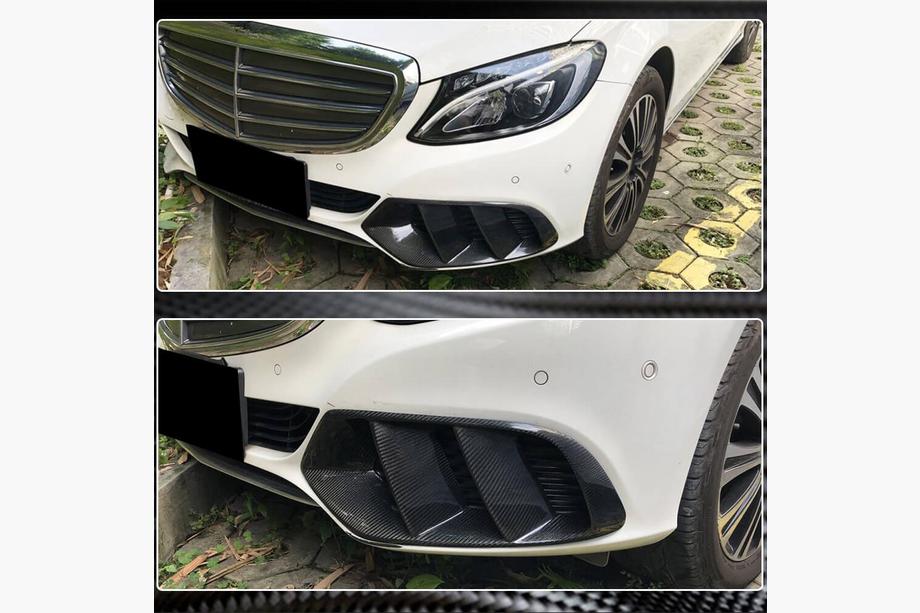 Mercedes C-klasse W205 2014–2021 Kulfiber tågelygte-dæksler (til SD Base 2015-2019, Carbon) Foto 4