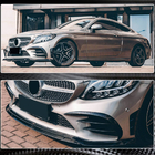 Mercedes C-klasse W205 2014–2021 Front bumperlæbe Lip V1 (til C43 AMG 2019-2021, carbon) foto 4