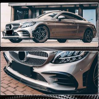 Front bumperlæbe Lip V1 (til C43 AMG 2019-2021, carbon) foto 4