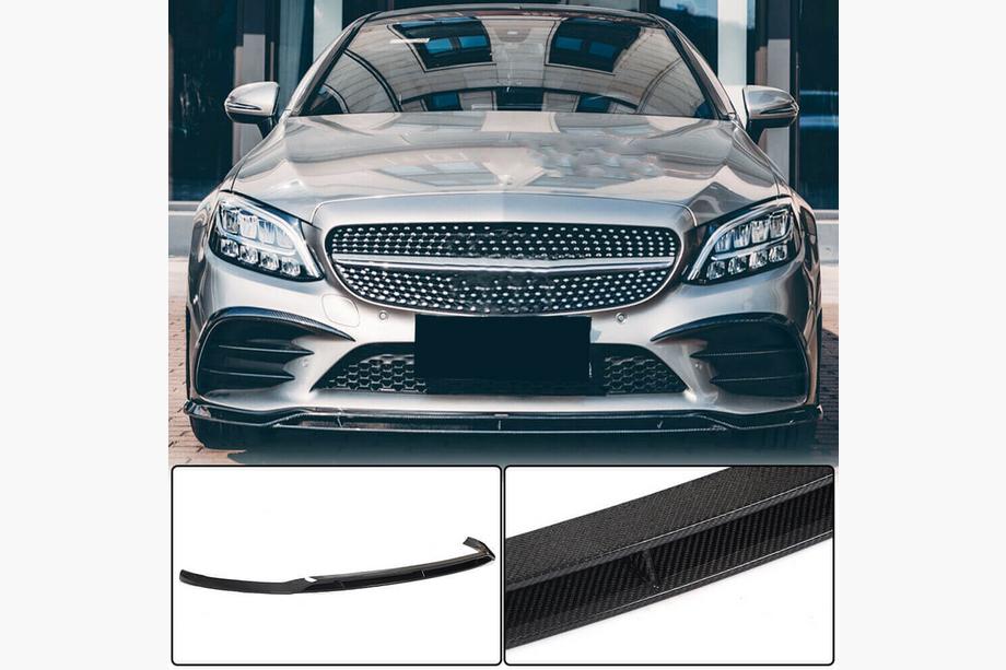 Mercedes C-klasse W205 2014–2021 Front bumperlæbe Lip V1 (til C43 AMG 2019-2021, carbon) Image
