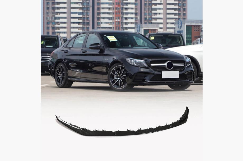 Mercedes C-klasse W205 2014–2021 Front kofangerlæbe Lip V2 (til C43 AMG 2019-2021, kulfiber) Image