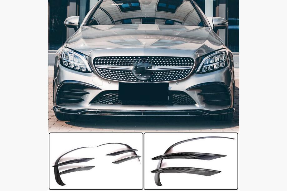 Mercedes C-klasse W205 2014–2021 Frontkofanger-indsatser V1 (til C43 AMG 2019-2021, carbon) Foto 2