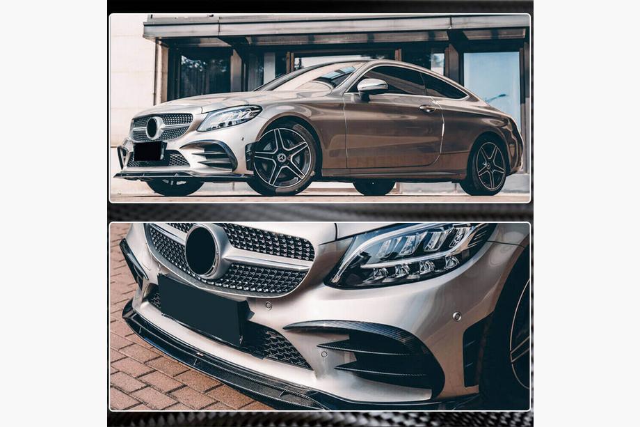 Mercedes C-klasse W205 2014–2021 Frontkofanger-indsatser V1 (til C43 AMG 2019-2021, carbon) Foto 6
