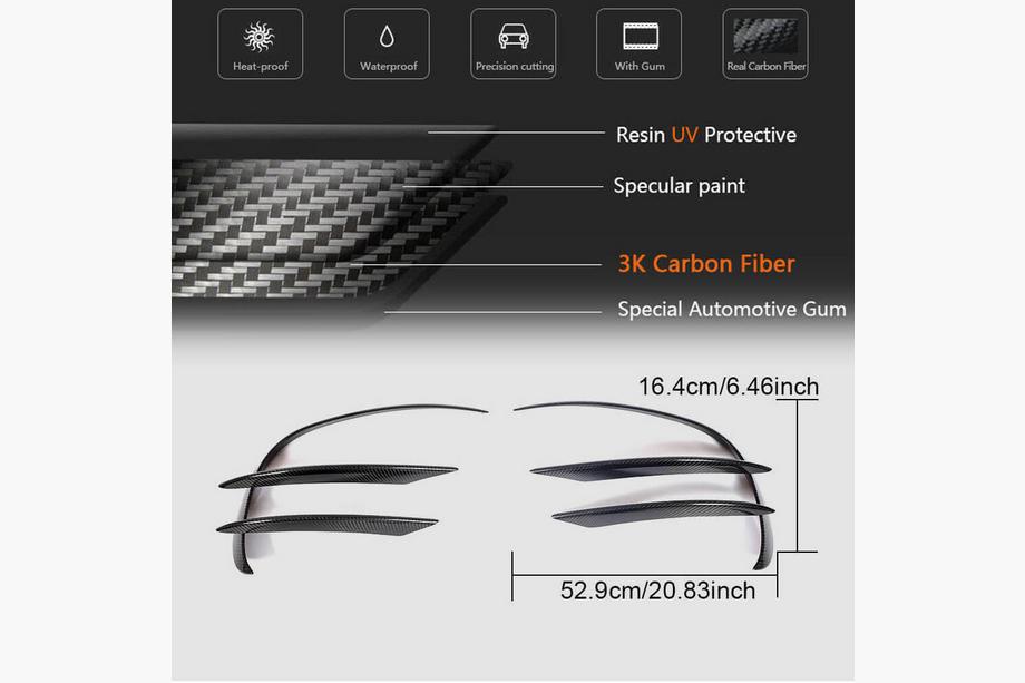 Mercedes C-klasse W205 2014–2021 Frontkofanger-indsatser V1 (til C43 AMG 2019-2021, carbon) Foto 7