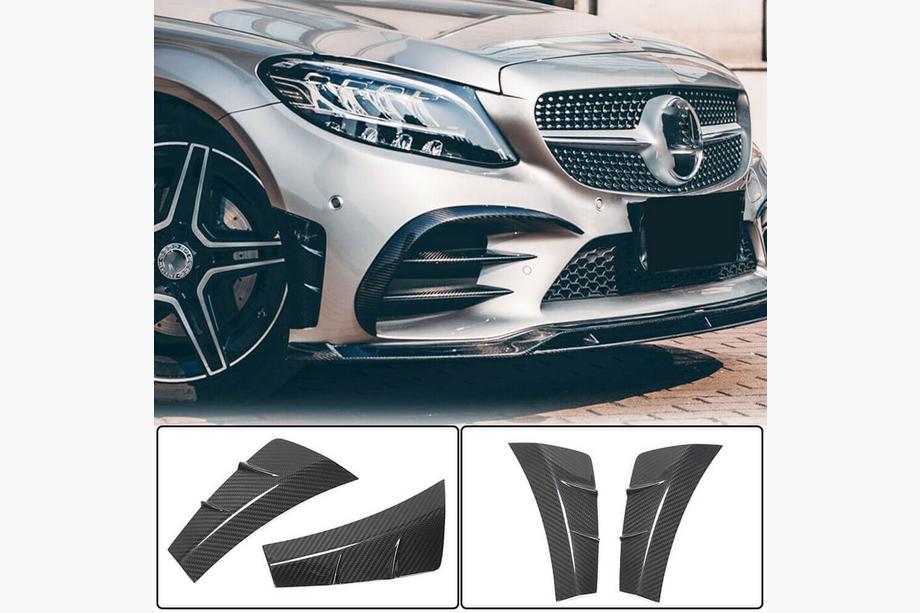 Mercedes C-klasse W205 2014–2021 Frontkofanger-indsatser V2 (til C43 AMG 2019-2021, Kulfiber) Image