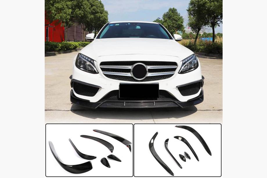 Mercedes C-klasse W205 2014–2021 Kulfiber indsatser til forkofanger (til C43 AMG 2015-2019) Image