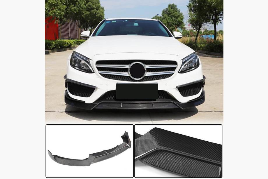 Mercedes C-klasse W205 2014–2021 Frontlæbe til forkofanger Lip V2 (til C43 AMG 2015-2019, carbon) Image