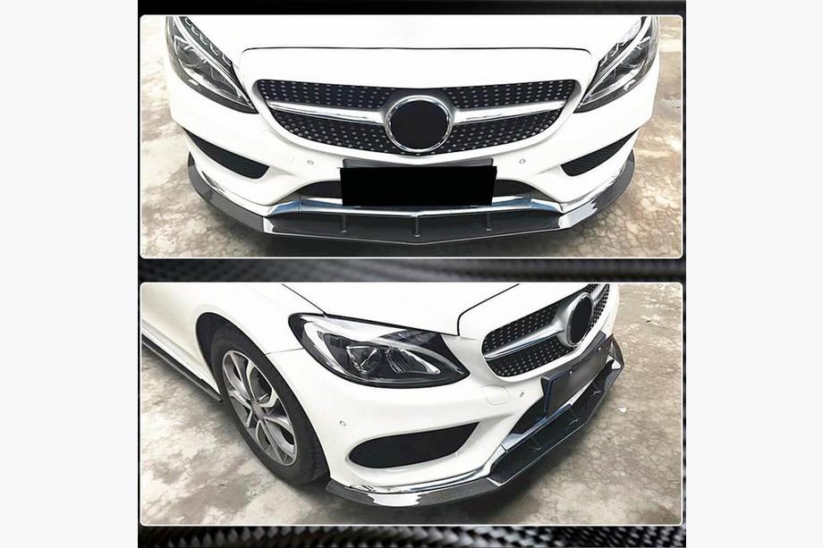 Mercedes C-klasse W205 2014–2021 Frontbumperlæbe Lip V3 (til C43 AMG 2015-2019, carbon) Foto 3