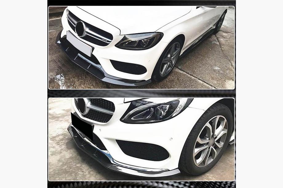 Mercedes C-klasse W205 2014–2021 Frontbumperlæbe Lip V3 (til C43 AMG 2015-2019, carbon) Foto 4