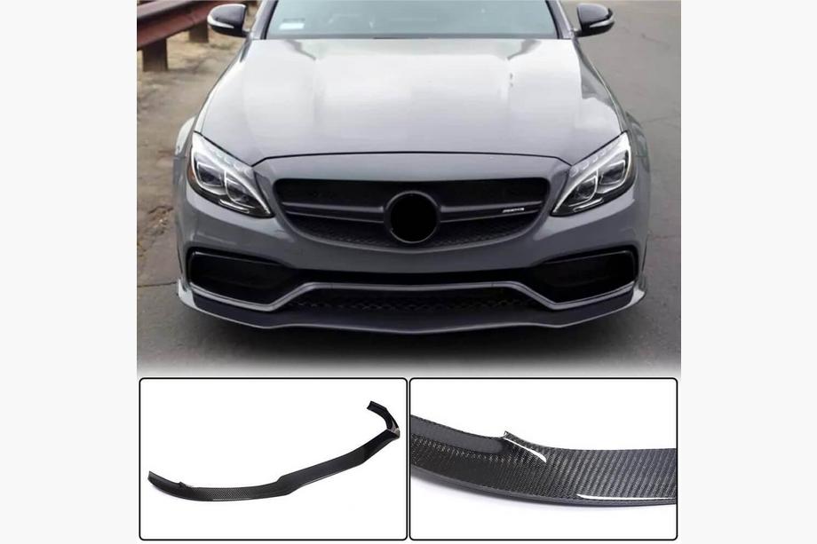 Mercedes C-klasse W205 2014–2021 Frontspoilerlæbe til for kofanger Lip V2 (til SD C63 AMG 2015-2019, carbon) Image