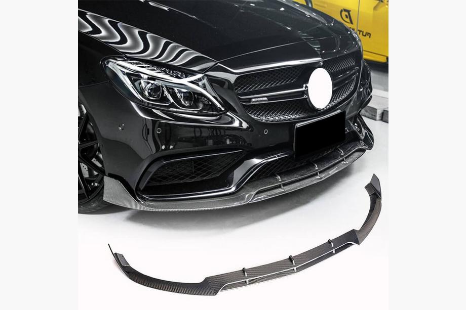 Mercedes C-klasse W205 2014–2021 Frontlæbe til forreste kofanger V4 (til SD C63 AMG 2015-2019, kulfiber) Image