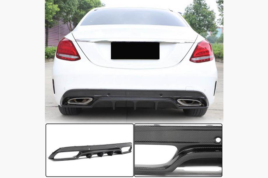 Mercedes C-klasse W205 2014–2021 Bagkofanger diffuser (til SD C43/C63 AMG 2015-2019, carbon) Image