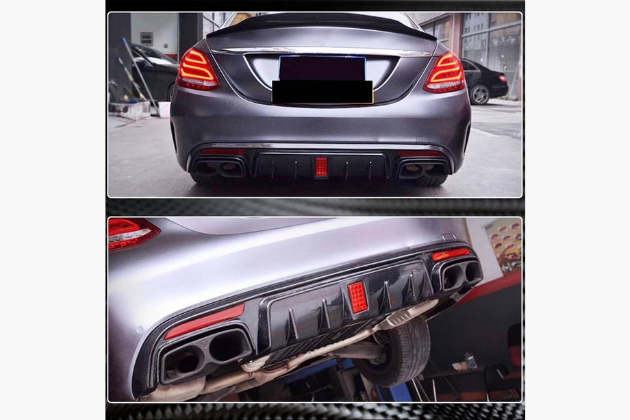 Mercedes C-klasse W205 2014–2021 Bagkofangerdiffuser V2 (til SD C43/C63 AMG 2015-2019, carbon) Image