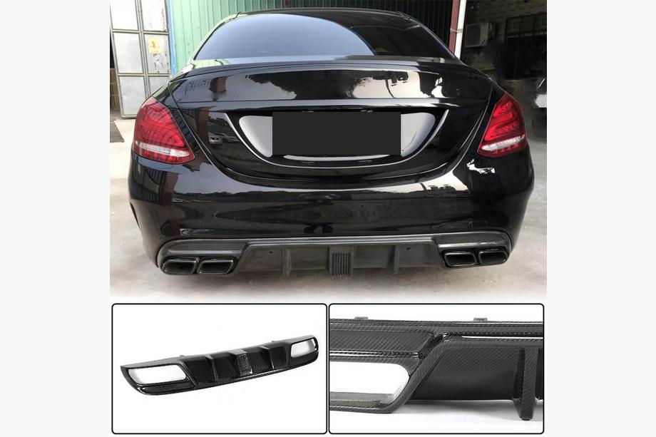 Mercedes C-klasse W205 2014–2021 Bagkofanger diffuser V3 (til SD C43/C63 AMG 2015-2019, carbon) Foto 1