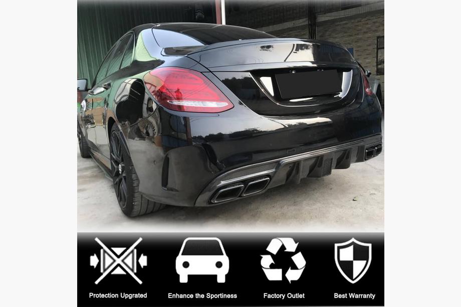 Mercedes C-klasse W205 2014–2021 Bagkofanger diffuser V3 (til SD C43/C63 AMG 2015-2019, carbon) Foto 2
