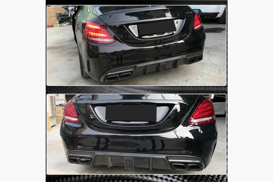 Mercedes C-klasse W205 2014–2021 Bagkofanger diffuser V3 (til SD C43/C63 AMG 2015-2019, carbon) Foto 3