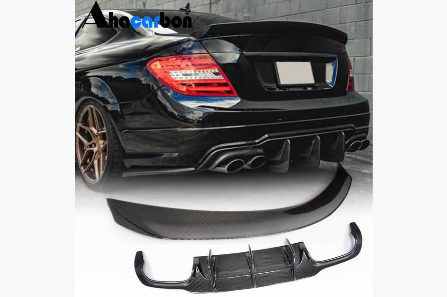 Mercedes C-class W204 2007–2015 Bagkofangerspoiler med diffuser (til C63 AMG 2012-2014, kulfiber) Image