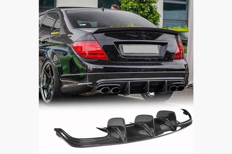 Mercedes C-class W204 2007–2015 Diffuser til bagkofanger V1 (til AMG SD 2008-2011, kulfiber) Image